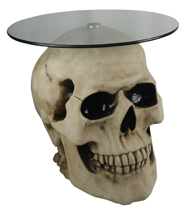 Skull Table With Glass Top